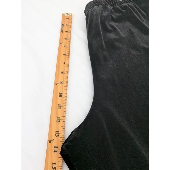 Alex Evening Womens Black Velvet Pull-On Pants Size 1X Wide-Leg Goth Evening - Picture 6 of 7